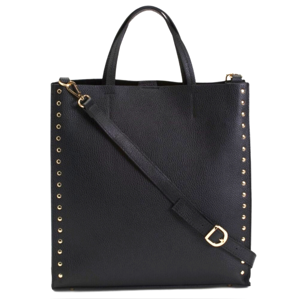 Bevini Modena Black Genuine Leather tote Purse